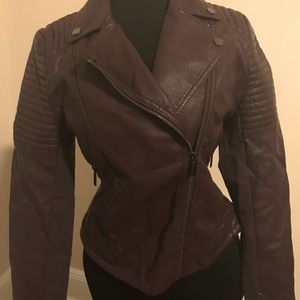 Burgundy moto jacket